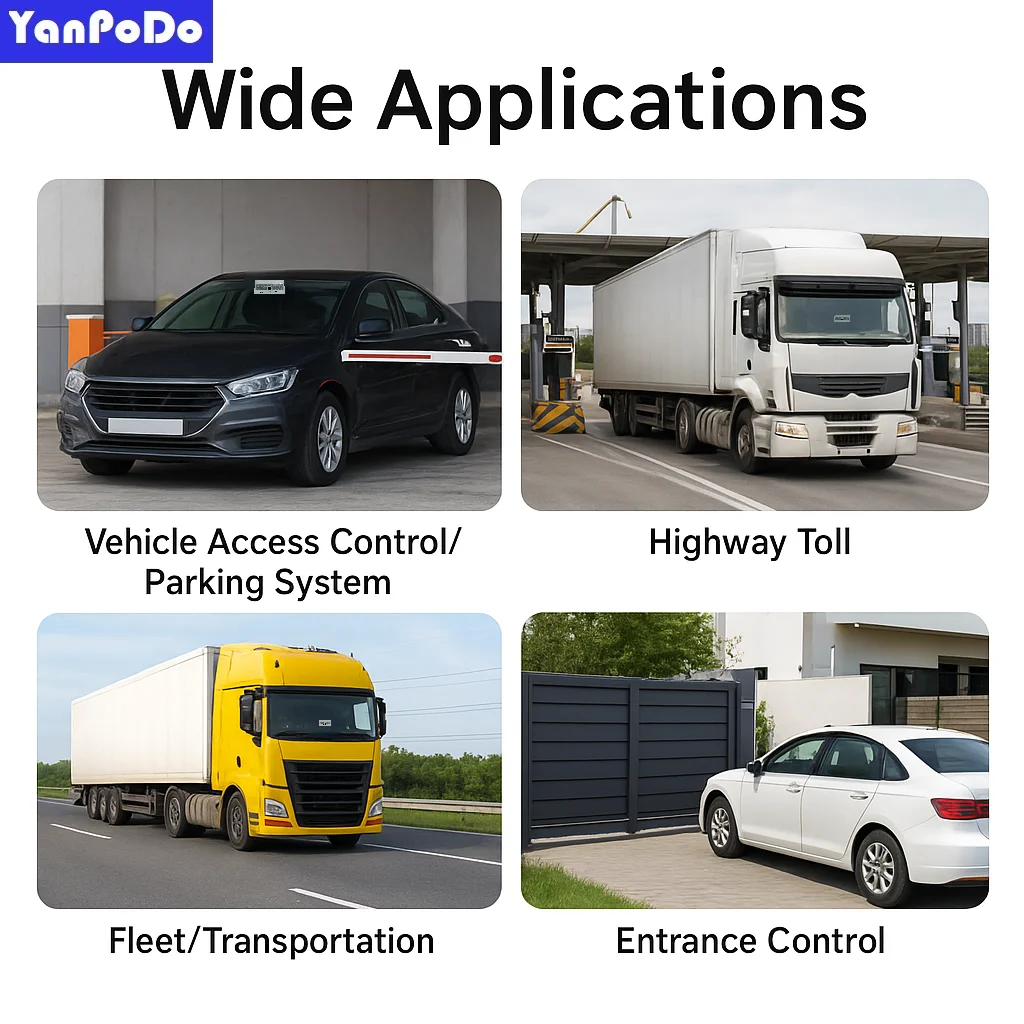 10PCS TID Number Printed UV Resistant UHF Vehicle Windshield Anti-tear Sticker Passive Adhesive RFID Tag for Car Parking Access