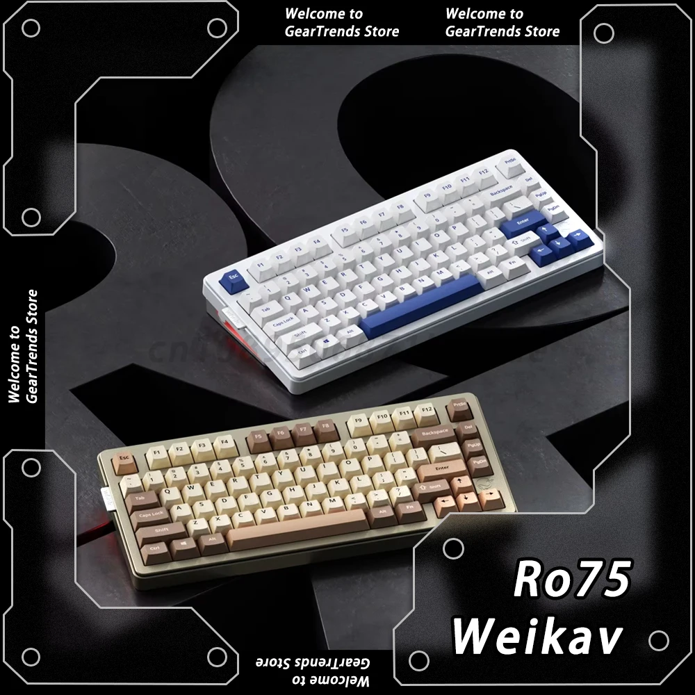 

Weikav RO75 Mechanical Keyboard Kit Gaming Keyboard Aluminium Alloy Wired RGB Side Light Customized Support VIA QMK PC Gamer