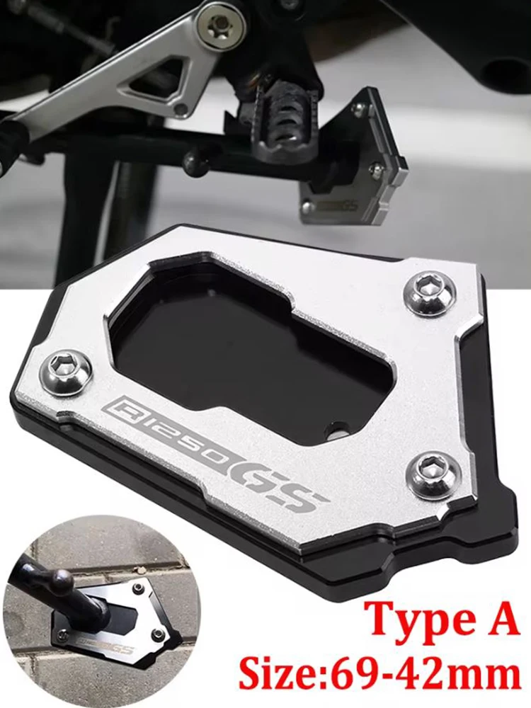 Para r1250gs r1200gs motocicleta kickstand suporte lateral almofada de extensão para bmw r1250 r1200