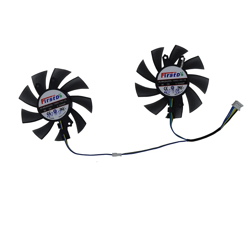 Video Card Fan,GPU VGA Cooler,2Pcs/Set,75mm Diameter Size,FD8015H12S,For GALAX GTX 1650 EX PLUS,For GALAX GTX1050Ti GTX 1050Ti