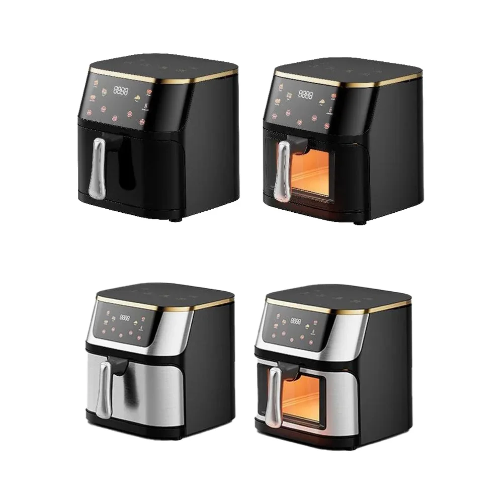 Stainless Steel Large Capacity Touch Screen Air Fryer Digital Oil-Free Cooking Kitchen Utensil Household Use Window Display