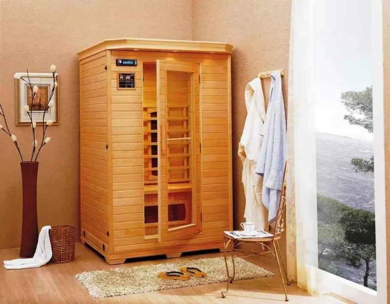 Modern 6 Person Infrared Sauna Wet Dry Room Traditional Hemlock Wood Dry Steam Computer Control Panel Health Commercial Use