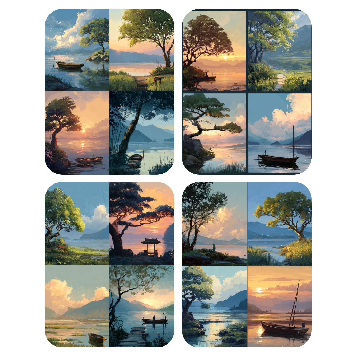 

Ручная краска, четыре разные пейзажи, набор для рисования по номерам, сделай сам, акриловая работа, холст, художественный подарок для дома