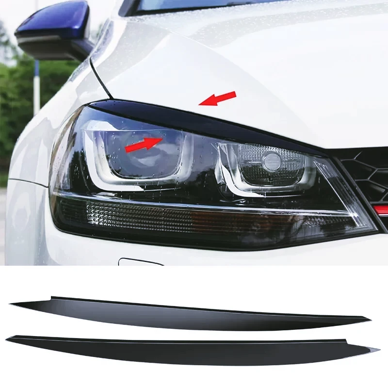 MM-Faros, cejas, párpados, pegatinas embellecedoras, cubierta para Volkswagen VW Golf 7 MK7 GTI R Rline, accesorios  estilo  coc