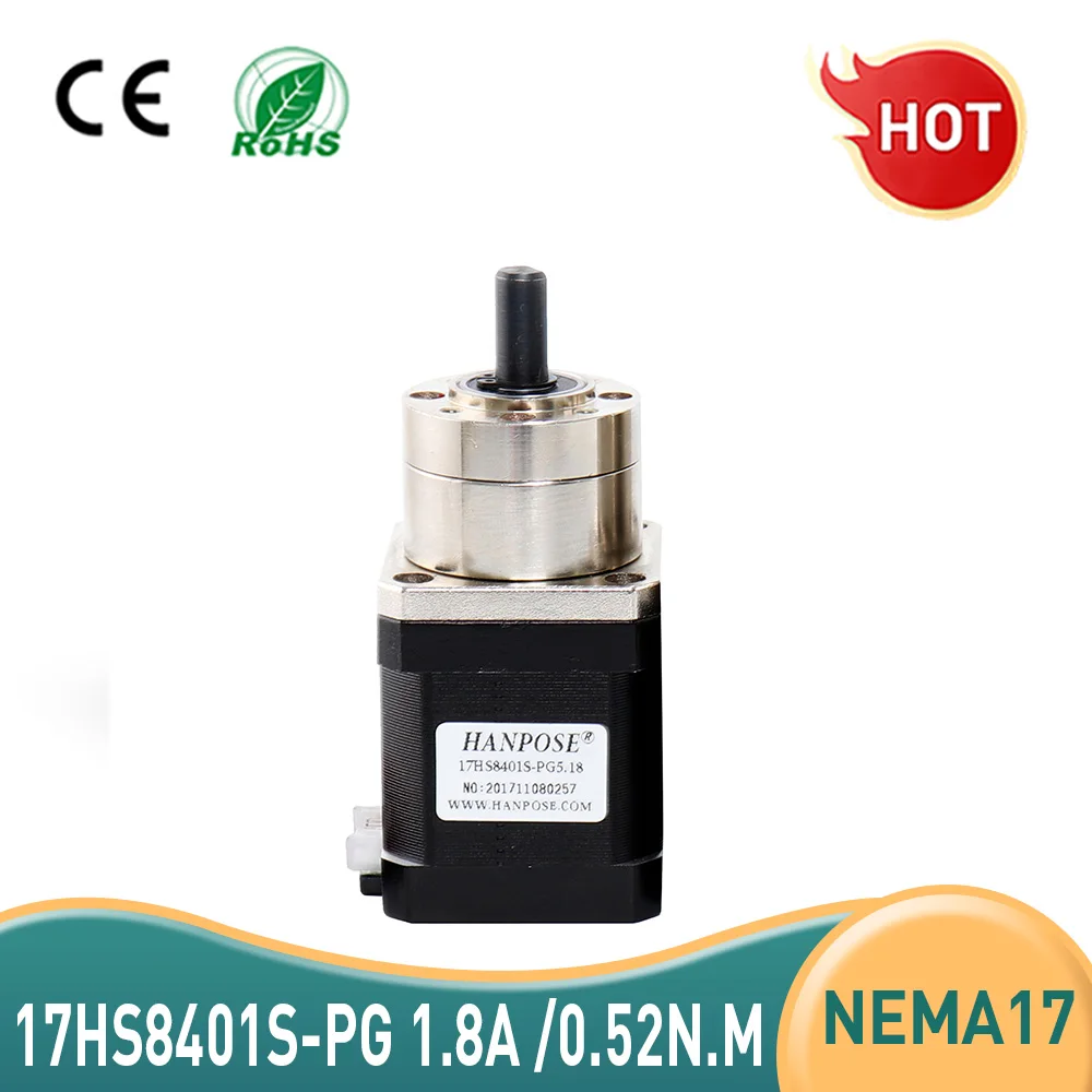 17HS8401S-PG Nema17 Stepper Motor  Nema 17 Step Moto 4-lead  42 motor Extruder Gear Stepper Motor Ratio 5.18:1 Planetary Gearbox