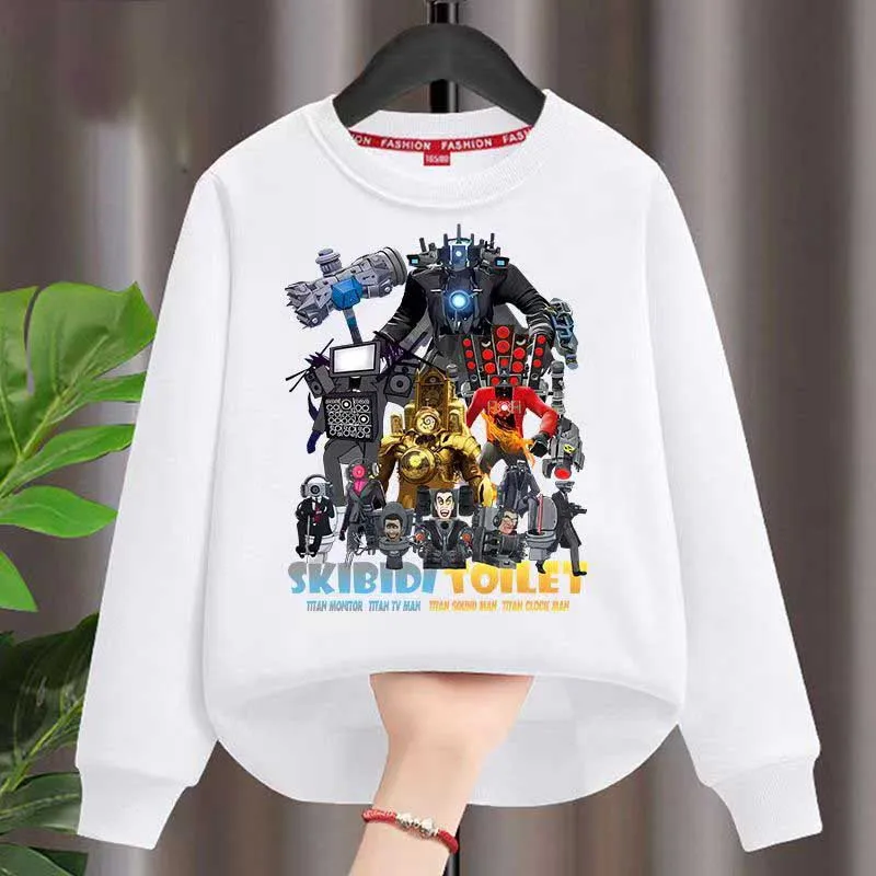 New Hot Game Skibidi Toilet Print Cotton Children Hoodie Boys Girls Clothes Fashion Kids Pullover Autumn Spring Child Sweatshirt