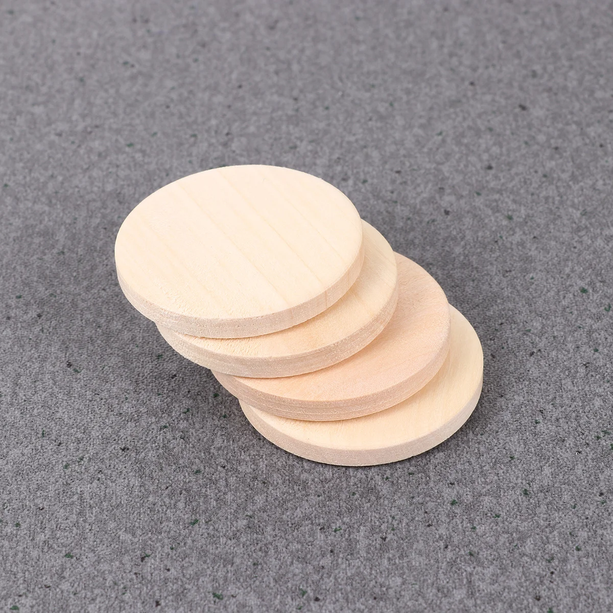 

50 pcs 40Mm Solid Wood Discs 4Mm Thick Round Wood Pieces For Diy Craft Painting Pendant Decor Unfinished Wooden Coasters Sewing