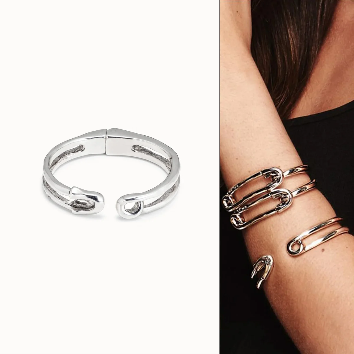 

Новинка, Популярная мода, испанская модель, Роскошный Жесткий браслет Uno De 50 с посеребренным навесным покрытием, серебро, ювелирные изделия, подарок для женщин