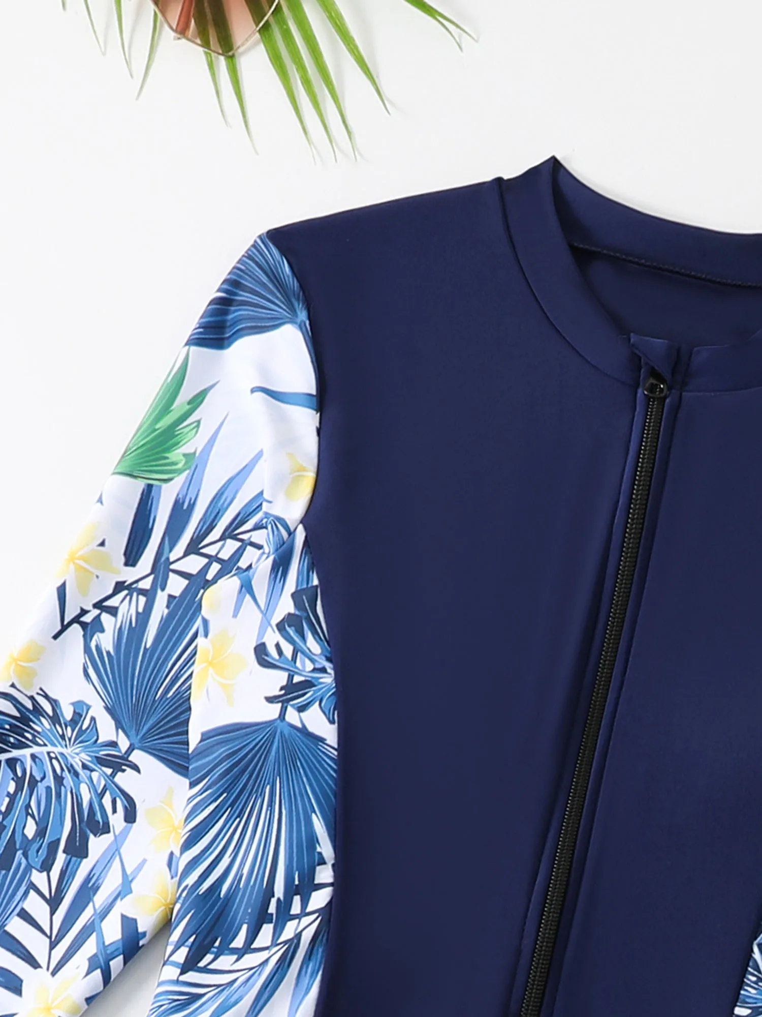 المرأة السباحة رومبير طفح الحرس طويلة الأكمام قميص السباحة و طماق الأزهار طباعة مسلم ثوب السباحة ملابس السباحة لركوب الأمواج والغوص