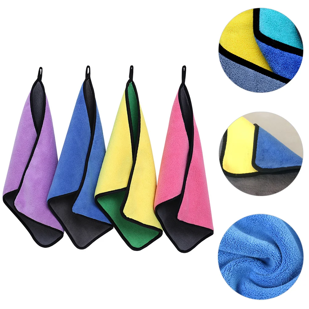 

4 Pcs Car Wash Towel Microfiber Towels Supply Automobile Cloth Cleaning 80% Polyester 20% Polyamide Accessory Washing Fitness