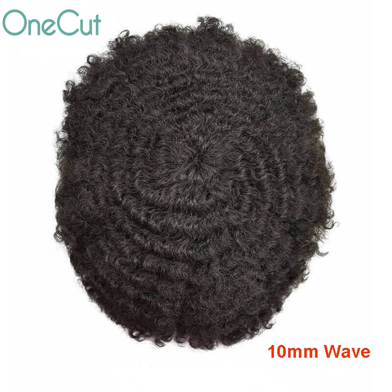 4mm-25mm Afro Curl Mono Men Toupee Remy Wigs Male Hair Capillary Prosthesis Human Hair System Men Hair Replacement Natural Color