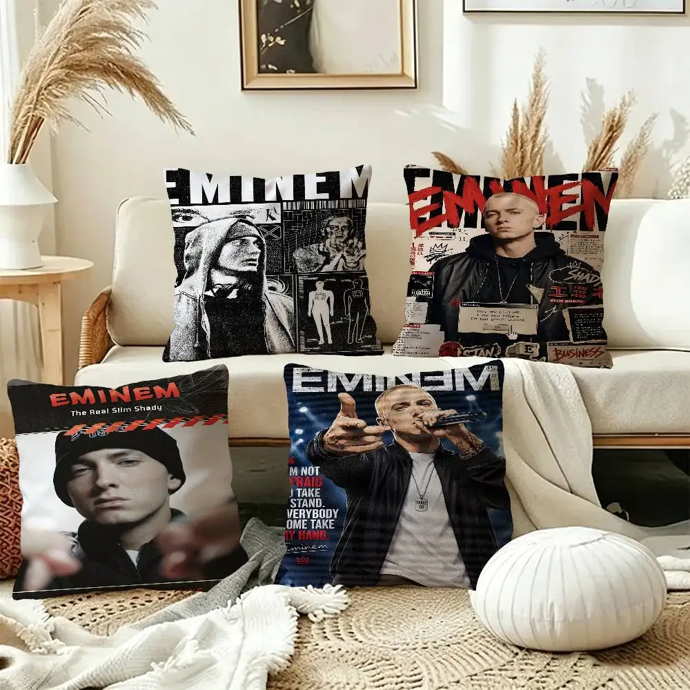 Hip Hop Rapper Singer Eminem Poster Cushion Cover Inches Farmhouse Decor Home Throw Pillow Covers for Couch Decorations
