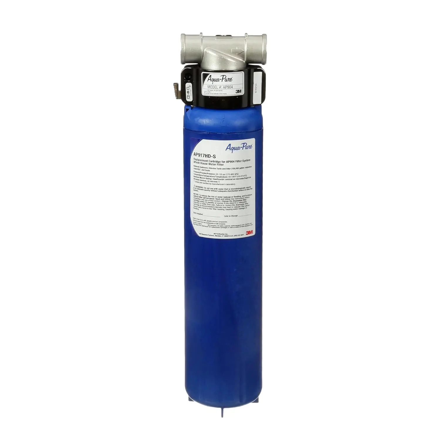 

Whole House Sanitary Quick Change Water Filter System AP904, Reduces Sediment, Chlorine Taste and Odor, and Scale, Heavy Duty