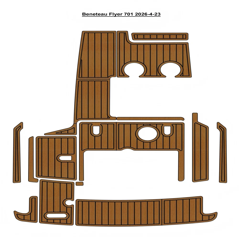 

Накладка на палубу Beneteau Flyer 701 для платформы для плавания и кокпита, из ЭВА-пены, имитация тика, в стиле SeaDek, самоклеящаяся