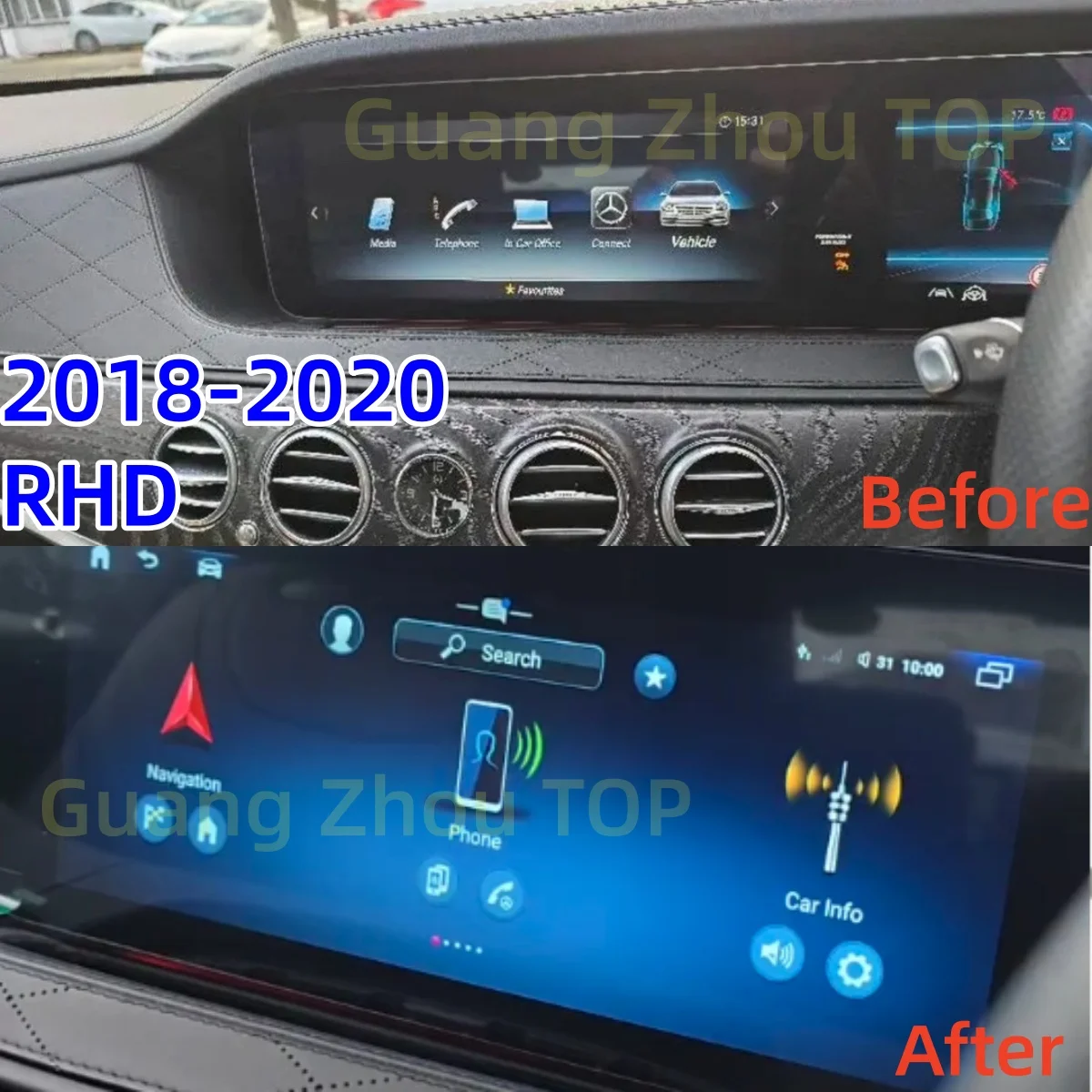 CarPlay Touch Screen LCD Digital Dashboard For Benz W222 13-17NGT5.0 18-20NGT5.1- 5.5 Car Multimedia Player Android14 Navigation