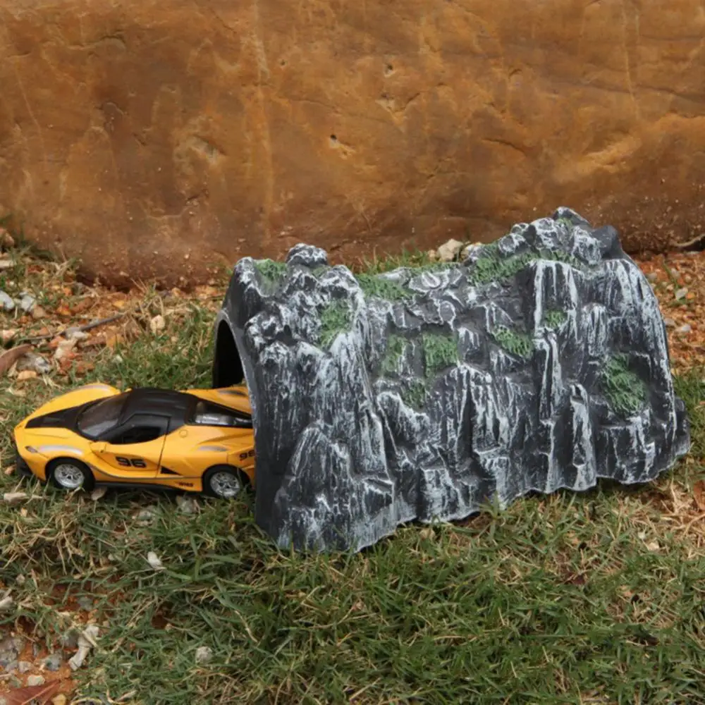 Simulation Rockery Train Cave Tunnel Model DIY Miniature Railway Scene Accessory Simulated Cave Scene Model Toys Gift For Kids