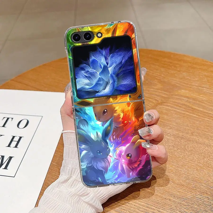 Funda para Samsung Galaxy ZFlip6 ZFlip7 ZFlip4 ZFlip5 Z Flip 7 6 5 4 3 ZFlip3 funda dura para teléfono Anime Pikachu Gengar