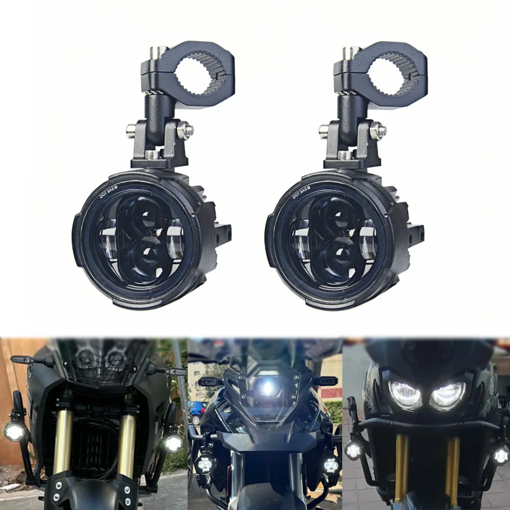 Motorcycle LED Auxiliary Lamp For BMW R1200GS F800GS ADV Yamaha MT07 MT09 CRF1000L Africa Twin Kawasaki Fog Lights Moto Lamp