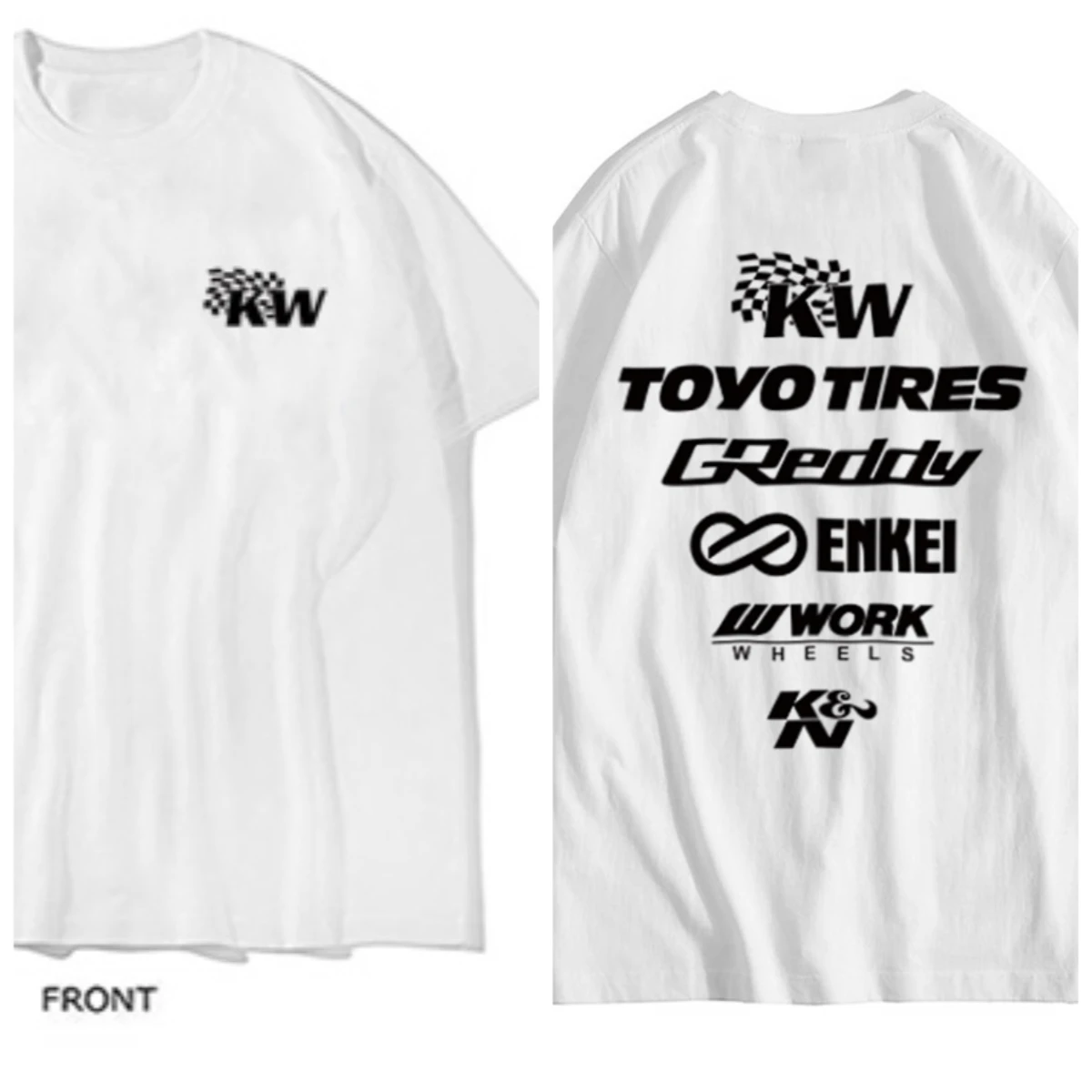 JDM تطور KN الموقف Enkei تعديل موقف KW تي شيرت ماصة للعرق تنفس تي شيرت رجالي دراجة نارية عالية الجودة T #2