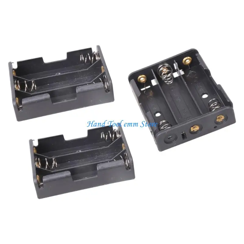 H37F Solderable Plastic 2A Battery Box Metal Pin Connectors Secure For DIY Projects Emergency Lights