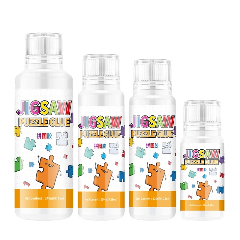 Jigsaw Puzzle Glue, 150ML Jigsaw Glue With Sponge Head, Non-Toxic And Quick Dry Puzzle Sealer Easy To Use