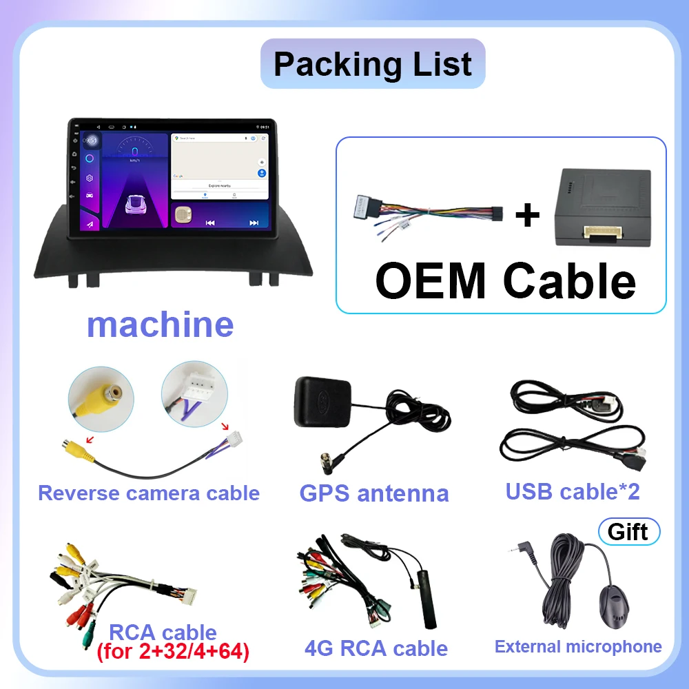 Car Radio Autoradio For Renault Megane 2 2002 - 2009 Wireless Carplay Screen Android Auto Stereo GPS Navi FM RDS 4G WIFI No 2DIN