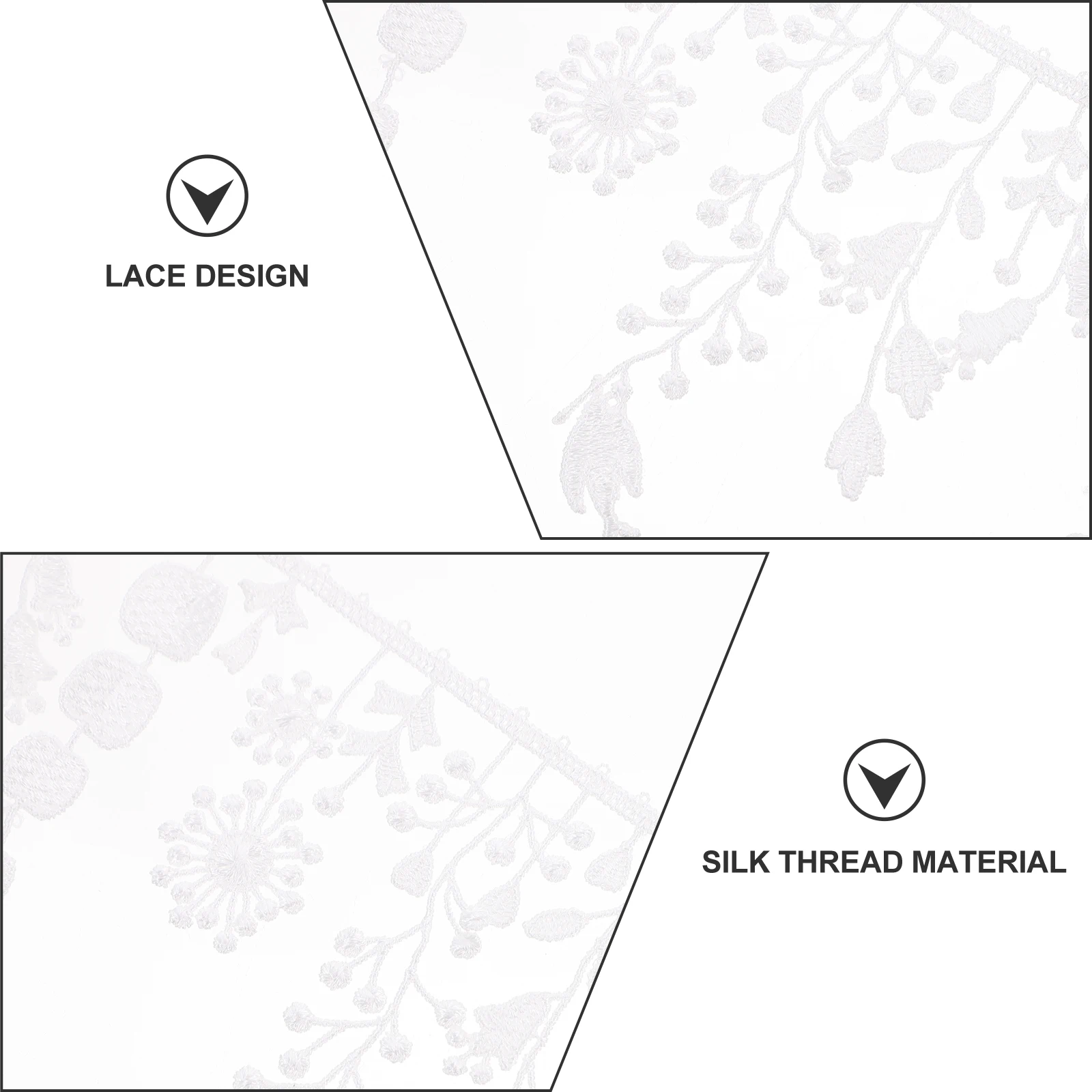 

1 pc Silk Thread Lace Trim Embroidery Decor Delicate Ornament Diy Accessories White Sewing Trim For Clothes Hats Bags Jeans