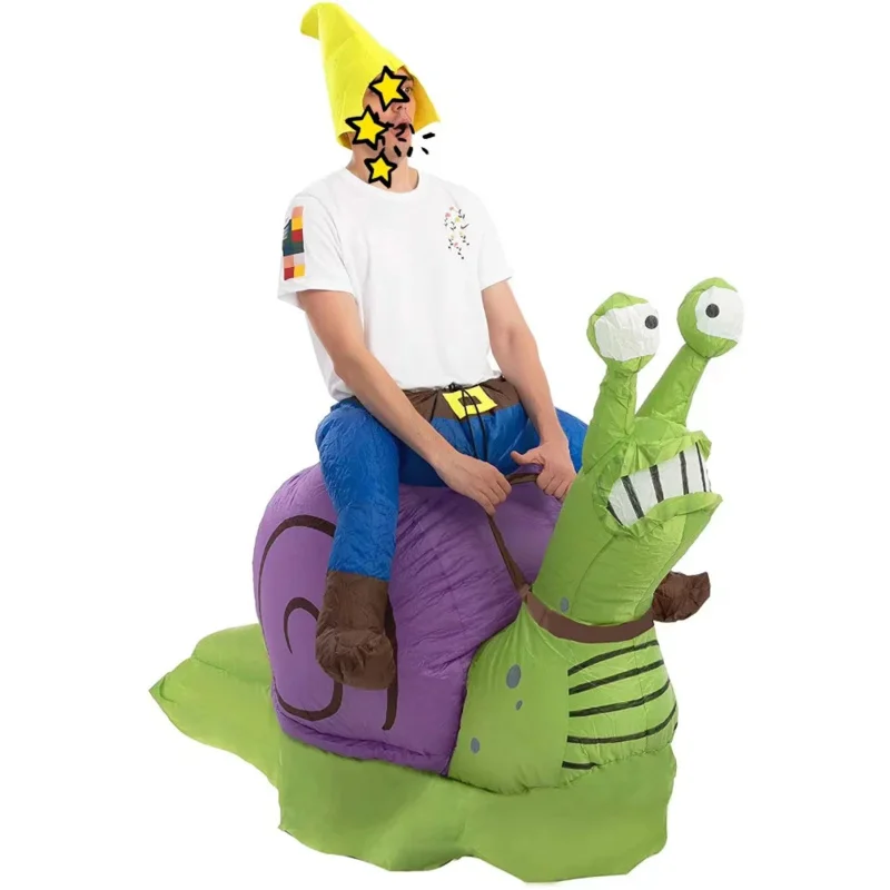 Simbok Halloween Riding Snail inflatable costume Parent-child School Party Funny Doll