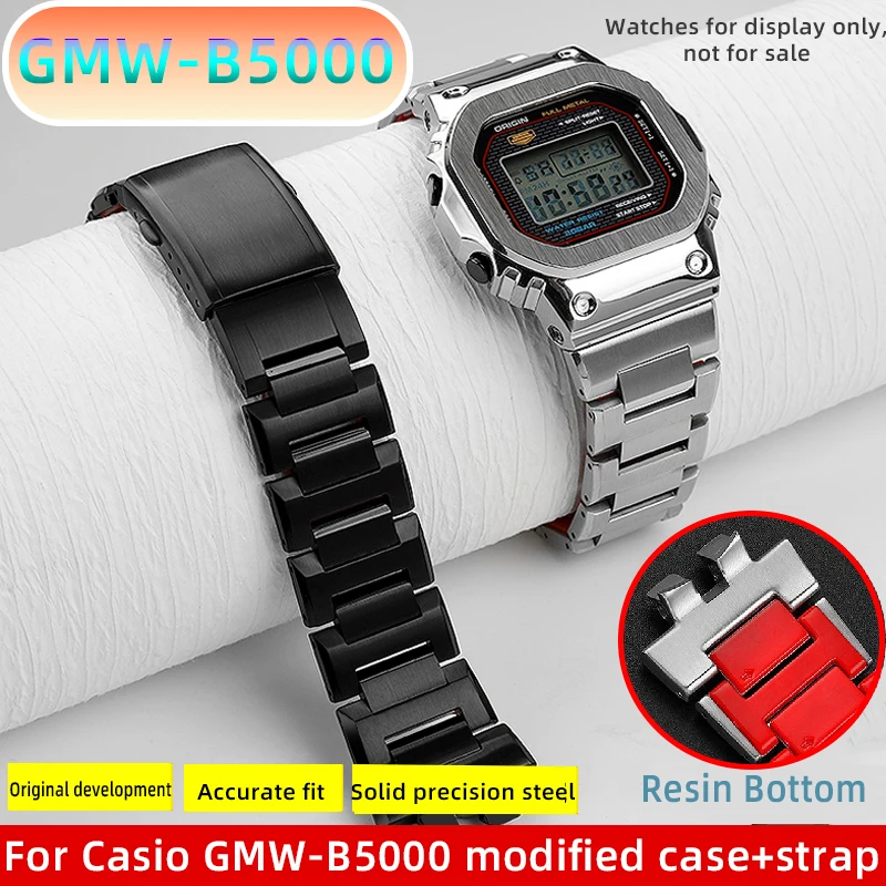 Nuova custodia + cinturino GMW-B5000 mod kit per Casio 3229 Small square GMW-B5000 custodia in metallo di precisione modificata fai da te +