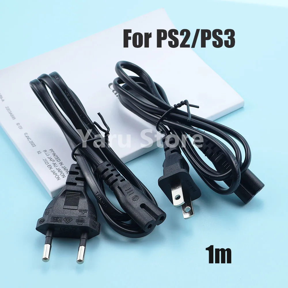 1M EU US AC Power Cable 2pin IEC C7 Extension Cord For PSP PSV PS2 PS3 Portable Radio Laptop CD Player - Power Supply Cord