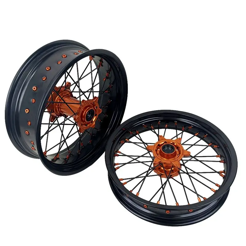 Hot-selling Direct Selling Dirt Bike Fit for EXC SXF-EXC 250 Orange for EXC SXF Hubs Supermoto Wheels Rims Set