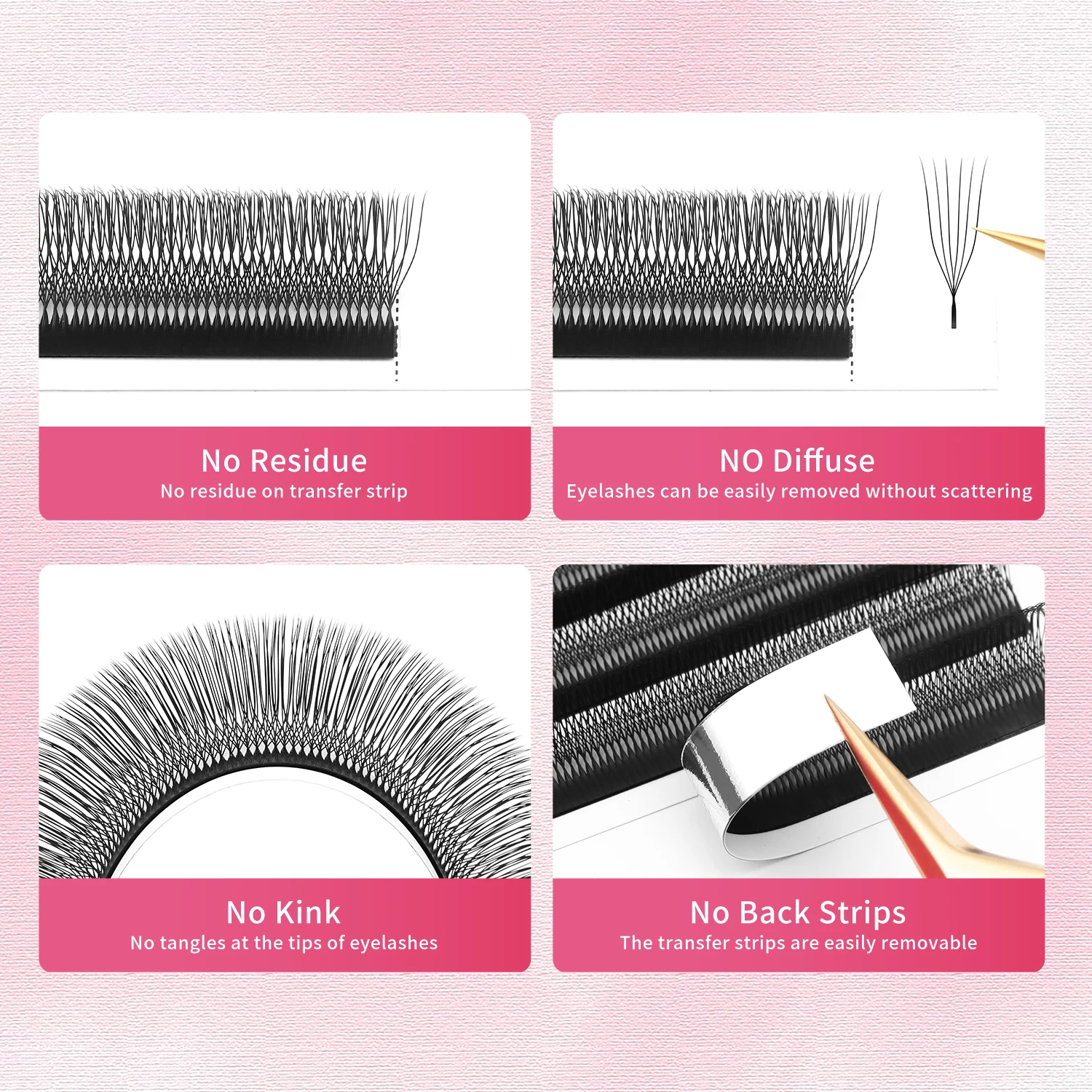 XIUSUZAKI U 6D W Wimpers Extensions Mat Zwart U-vormige 6DW Wimpers Extensions U Wimpers Premade Volume Fans Valse Wimpers