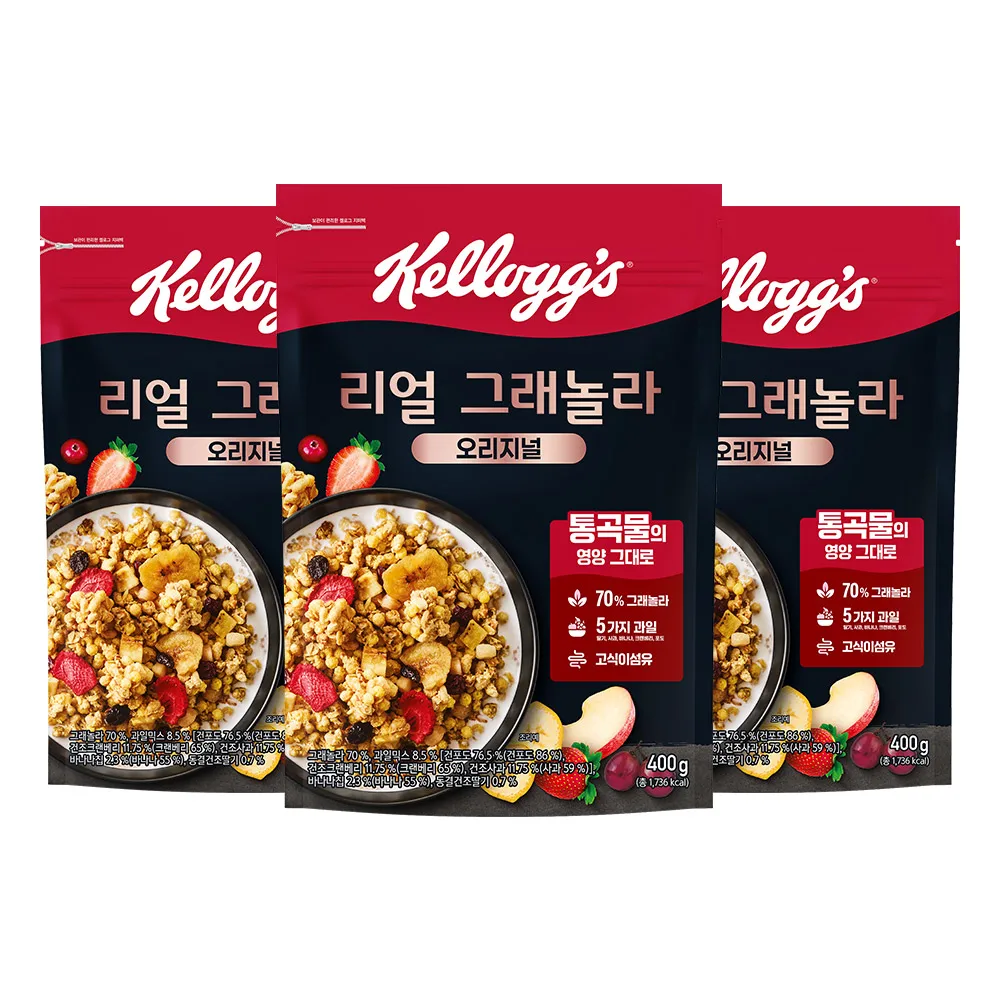 켈로그 시리얼 리얼 그래놀라 오리지널 400g x 3개