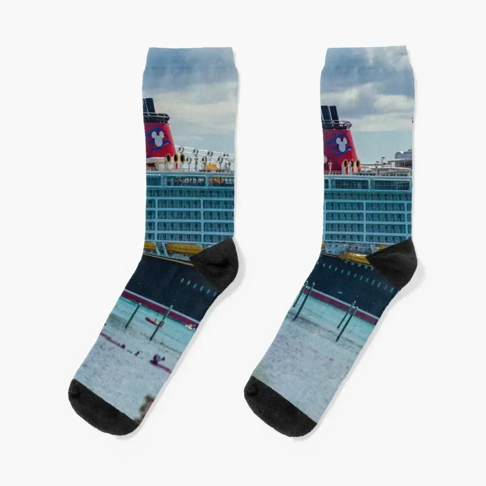 

Fantasy Docked at Castaway Cay Socks custom anti-slip luxe Women's Socks Men's