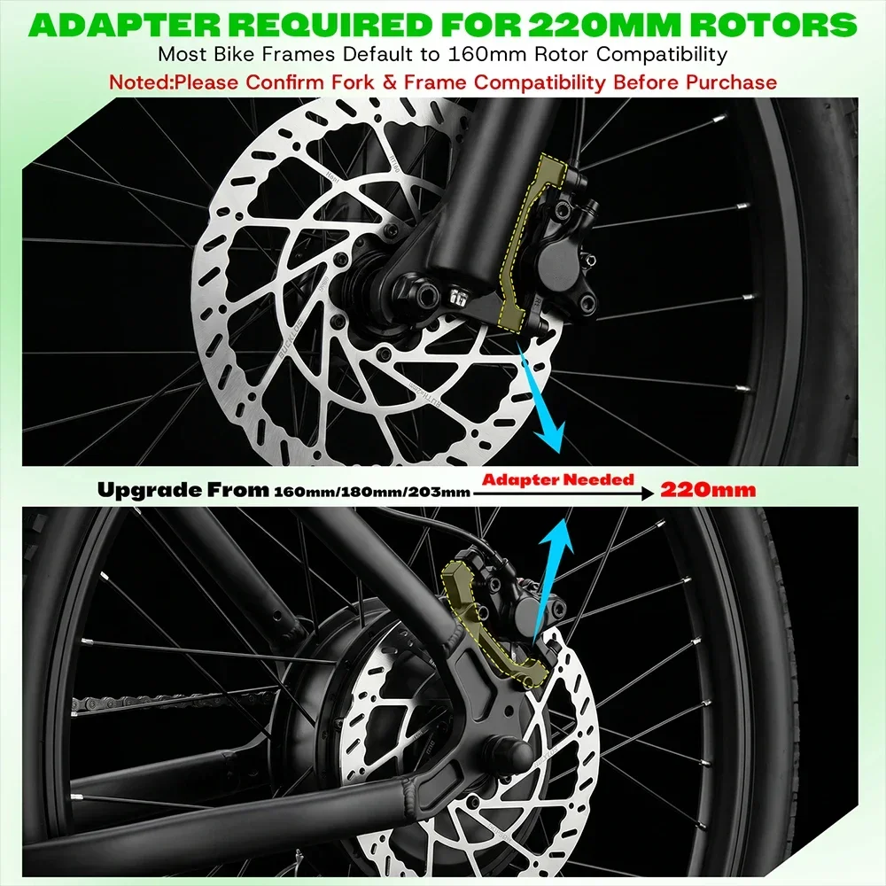 BUCKLOS 2,3MM E-Bike Scheibenbremsenrotor 203mm Edelstahl Elektrofahrrad-Bremsrotoren 6 Schrauben Vorder- und Hinter-MTB-Rotor – Detail 11