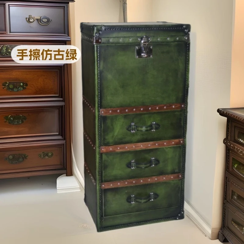 cowhide corner cabinet, living room light luxury wall decorative cabinet, bedroom storage box, multi-layer leather box cabinet