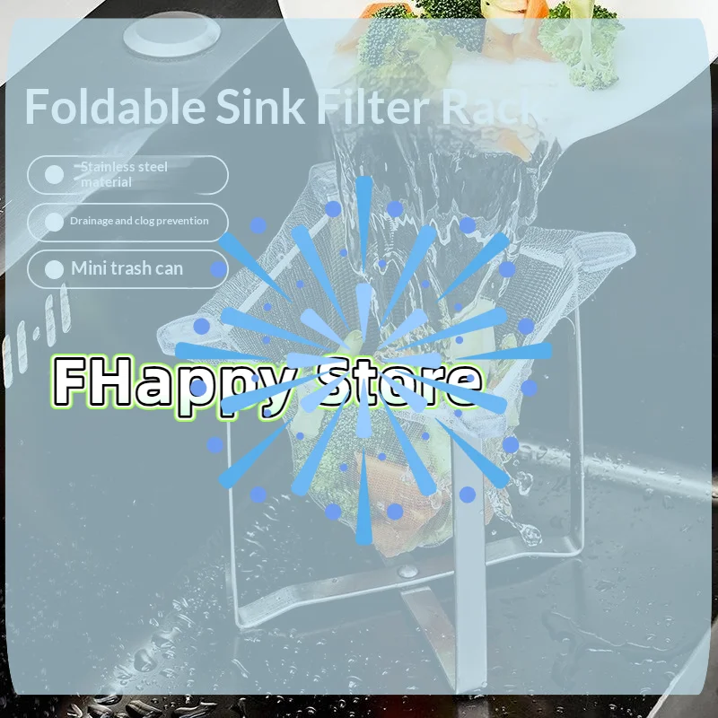 

[MA]Stainless Steel Kitchen Sink Strainer Disposable Mesh Lightweight Sink Basket Holder Desktop Trash Can 1/2PCS[MA]