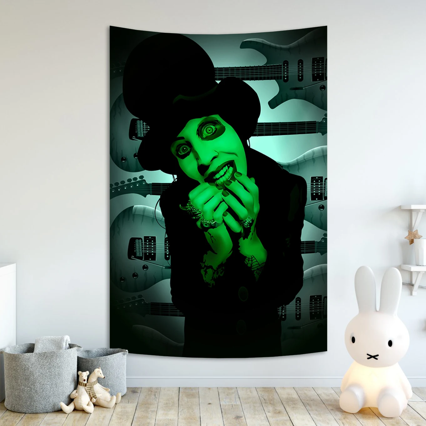 Satanic Band Demon Marilyn Mansons Baphomet Poster Tapestry Painting Home Room Dorm Decor