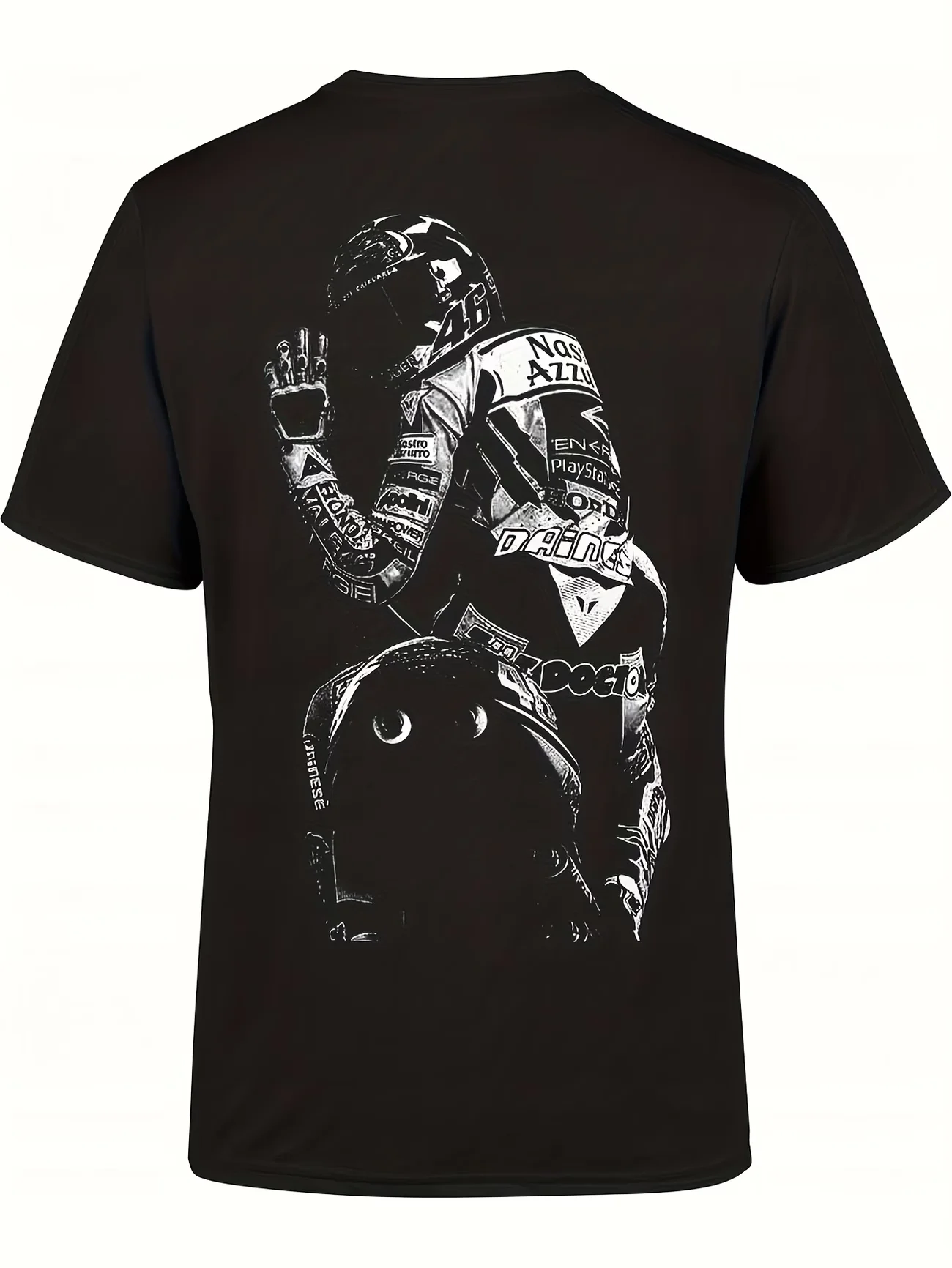 Camiseta Feminina e Masculina Valentino Rossi The Doctor Estampa Algodão Verão Streetwear Oversize Unissex Todas as Estações Y2K Gola Redonda