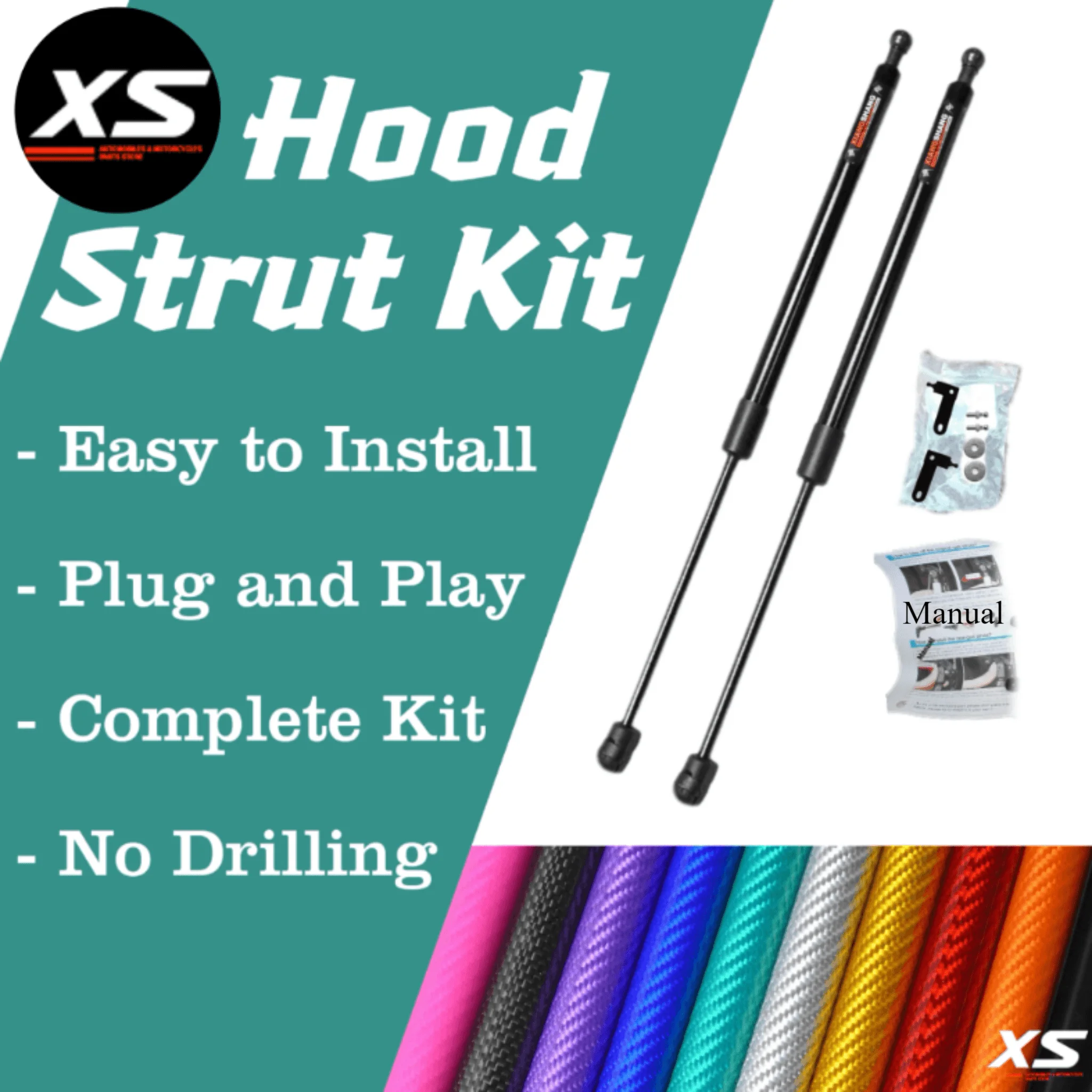 Hood Struts For Honda CRV CR-V 1995-2001 RD1 RD2 RD3 Front Bonnet Modify Lift Support Shock Damper Carbon Fiber Prop Gas Rods