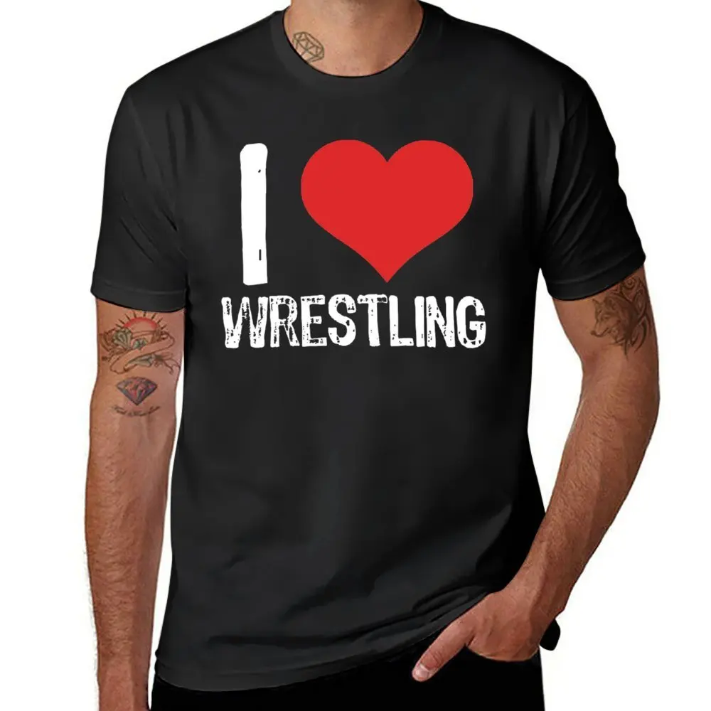 Fresh I Love Wrestling Throw Pillow For Sale T-shirt  Sports T-shirts Vintage Nerd Leisure USA Size