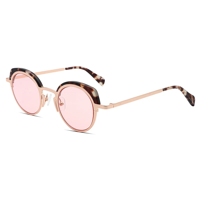 

FocusAid Luxury Brand Cat Eye Sunglasses for Women Retro Fashion Design Acetate Splicing Metal Frame UV400 Colored Nylon Lenses