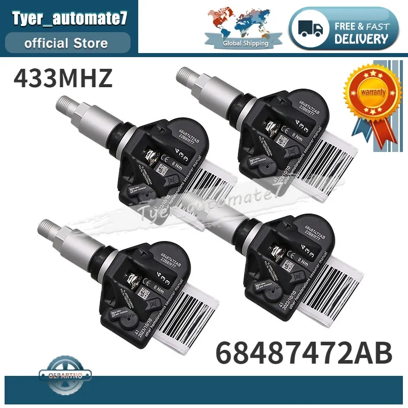 

Датчик контроля давления в шинах TPMS 433 МГц 68487472AB 68487472AA для Dodge Challenger Charger Chrysler 300 2022-2023 гг.