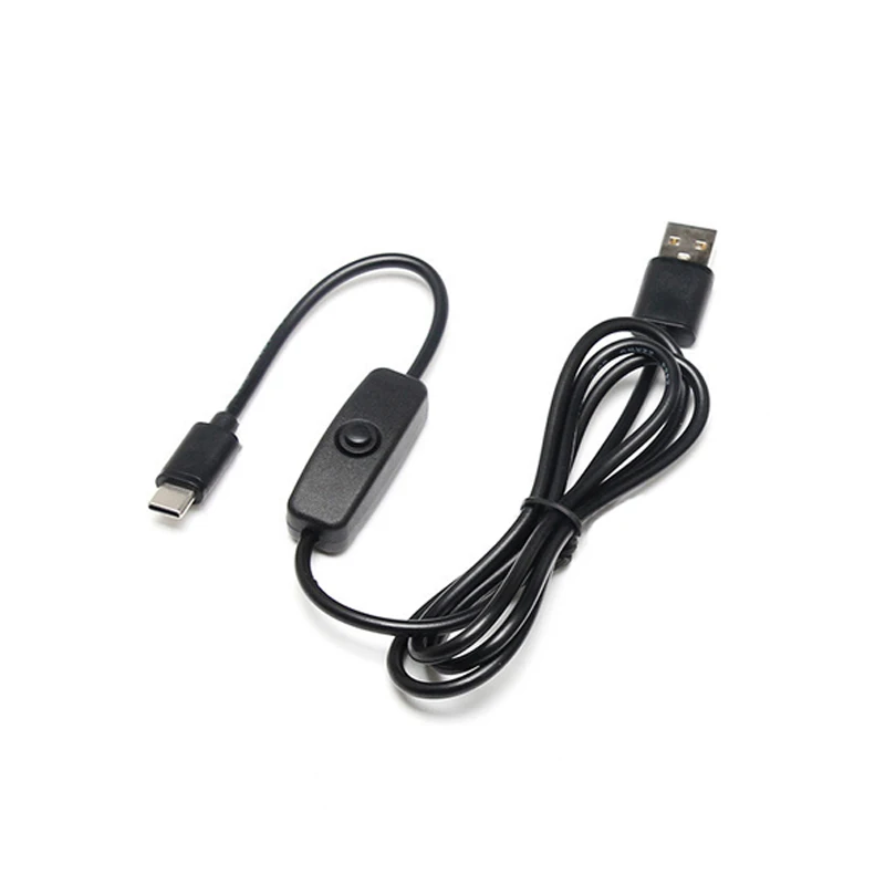 3A USB to Type C Switch Data Cable Power Cord With ON OFF Switch, for Pi 4B