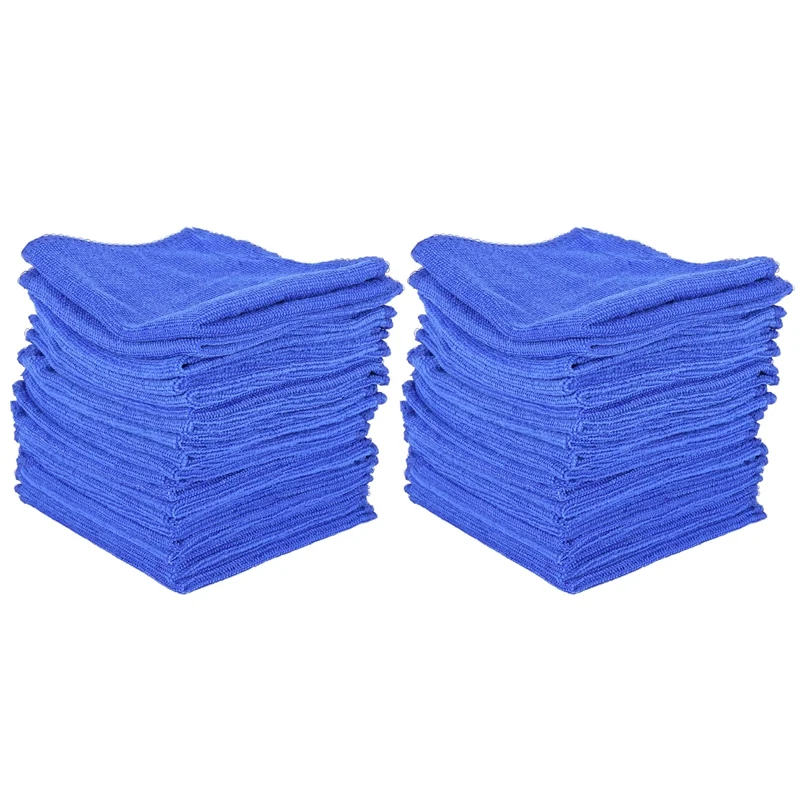 

40Pcs Absorbent Microfiber Towel Car Home Kitchen Washing Clean Wash Cloth Blue