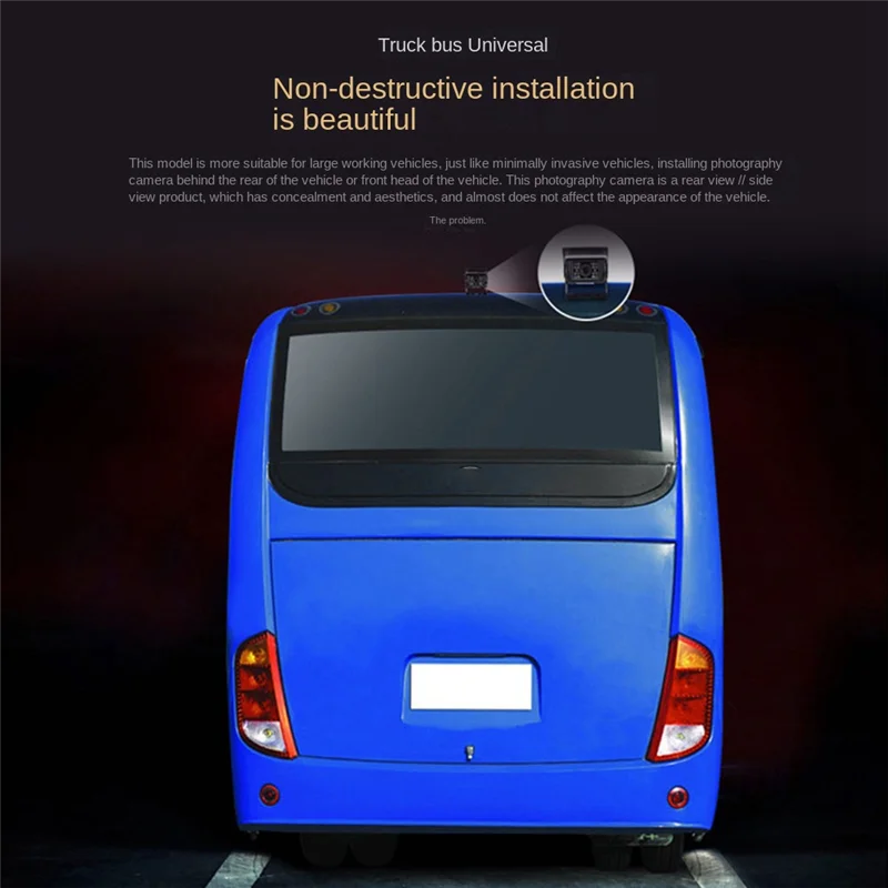 Durable Waterproof 18 LED Car Rear View Reversing Parking Backup Camera IR Night Vision for 12V 24V Bus Truck Motorhome Van(B)