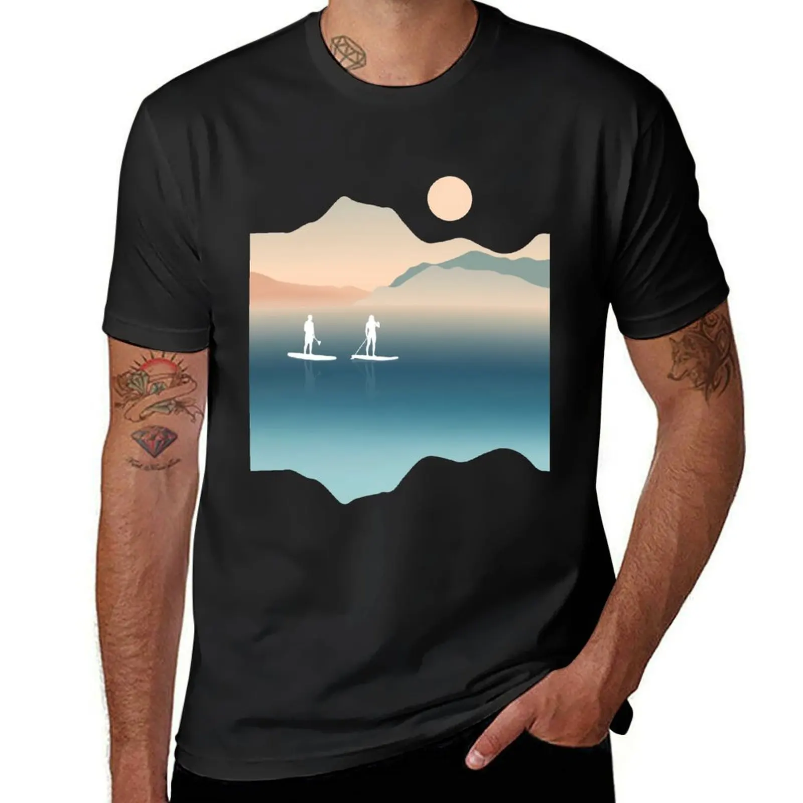 Stand Up Paddle T-Shirt heavyweights hippie clothes T-shirts for men cotton