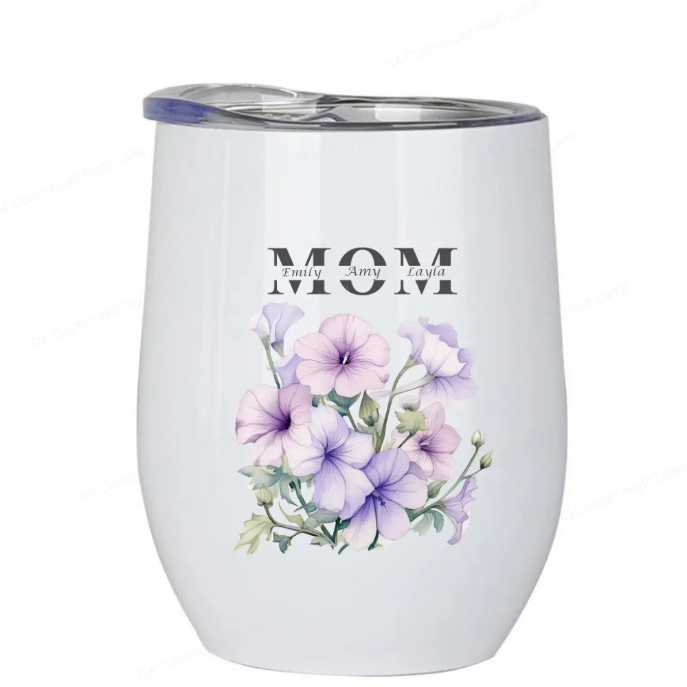 Wine Tumbler Personalized with Fairy Dancing Customized Name and Title or Date Great Custom Gift Cup