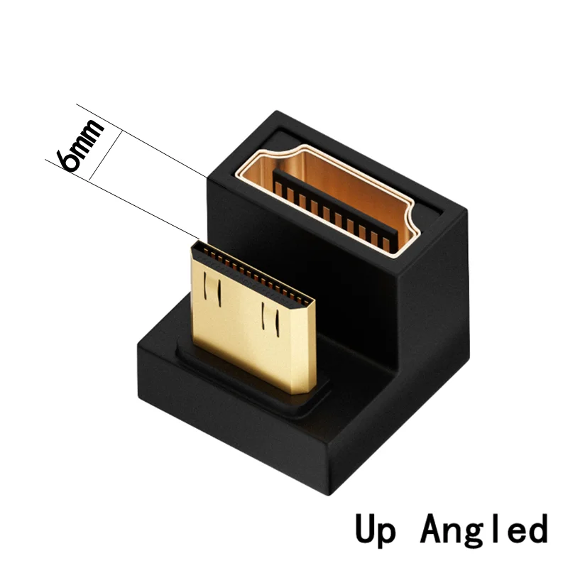 270 90 Degree Angled Adapter Mini Micro To HDMI-Compatible U Shape L Type HDMI Splitter Male to Female UHD 8K Converter