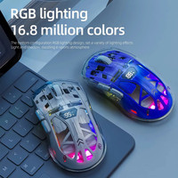 Free Wolf A2 Dual-mode Mouse RGB Luminous 2.4G Wireless Bluetooth Transparent Game E-sports Computer Office Mouse